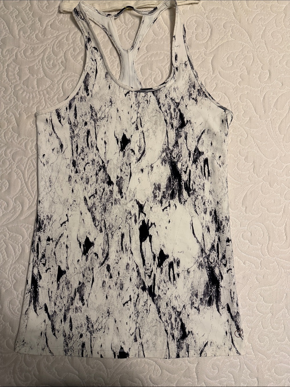 Calia Women's Black & White Marble Racerback Tank Top